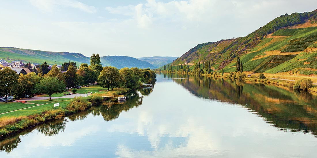 A view down the scenic Moselle river